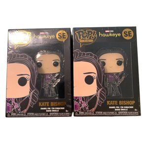 Marvel Studio Funko Hawkeye Kate Bishop Pop!  enamel pin new set of two boxes